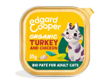 Edgard & Cooper kattenvoer Adult Organic Kalkoen & Kip Paté 85 gr