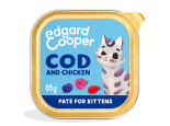 Edgard & Cooper kattenvoer Kitten MSC Kabeljauw & Kip Paté 85 gr