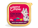Edgard & Cooper kattenvoer Senior Kip & Kalkoen Paté 85 gr