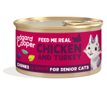 Edgard & Cooper kattenvoer Senior Kip & Kalkoen Chunks 85 gr
