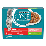 Purina One Kattenvoer Adult Sterilcat Kalkoen & Zalm 8 x 85 gr