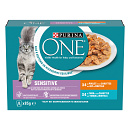 Purina One Kattenvoer Sensitive<br> Kip & Tonijn 8 x 85 gr