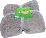 Plaid supersoft 2-zijdig taupe/beige