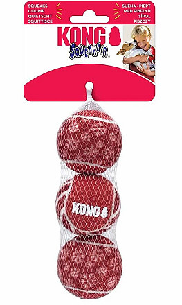 Kong Kerst Tennisbal met piep Medium 3 st