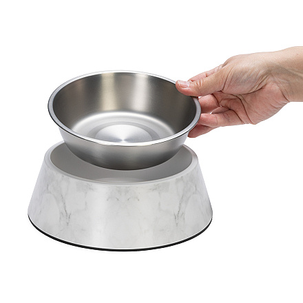 Designed by Lotte Voer- en Drinkbak Meis Wit