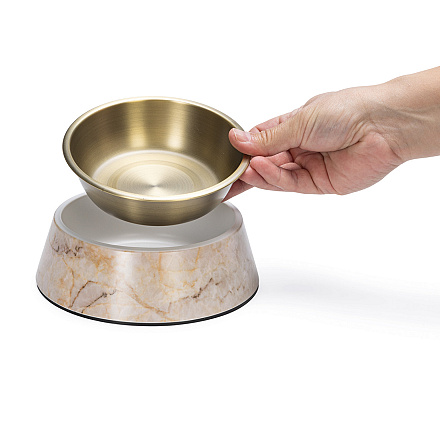 Designed by Lotte Voer- en Drinkbak Meis Beige