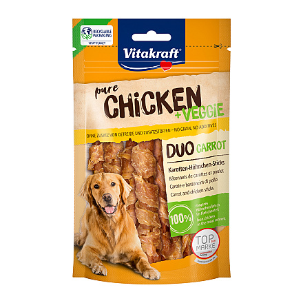 Vitakraft Chicken Veggie Wortel Kipsticks 80 gr