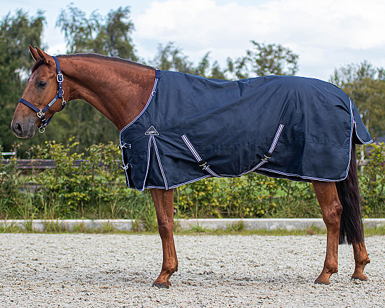 QHP Regendeken Turnout Luxe Fleece Navy