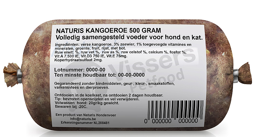 Naturis Vers Vlees voeding Kangoeroe <br>500 gr