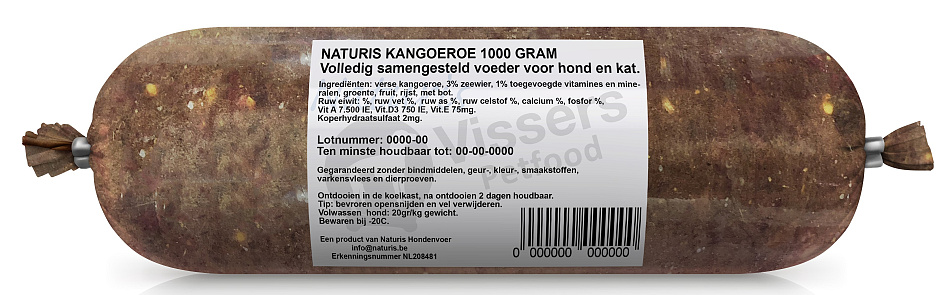 Naturis Vers Vlees voeding Kangoeroe 1000 gr