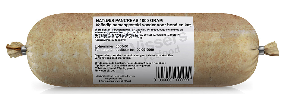 Naturis Vers Vlees voeding Pancreas <br>1000 gr