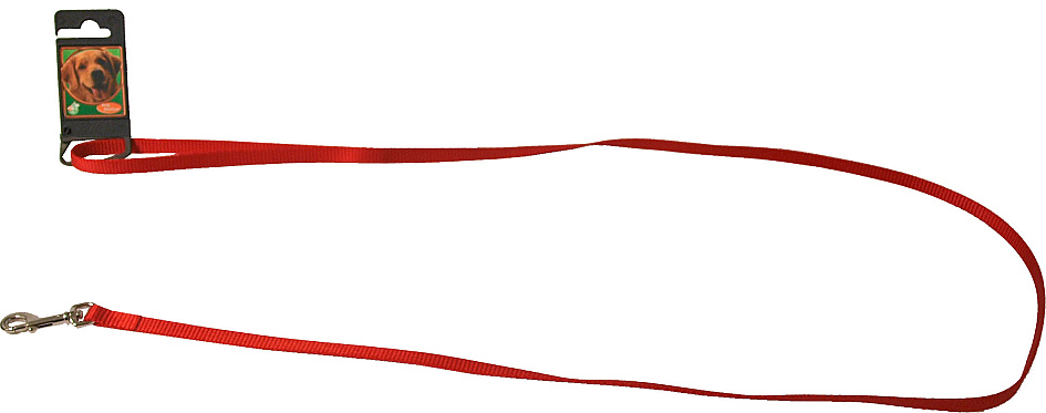 Nylon hondenlijn <br>130 cm x 10 mm rood